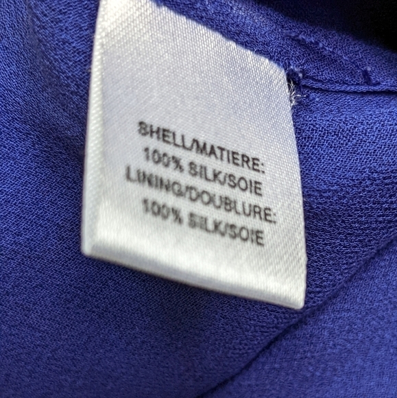 Vera Wang Royal blue with Black Embroidery Silk Dress Size 10 EUC - Picture 3 of 6